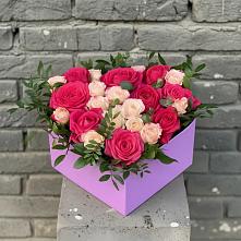Цветочная композиция из Розы в коробке в Первомайский