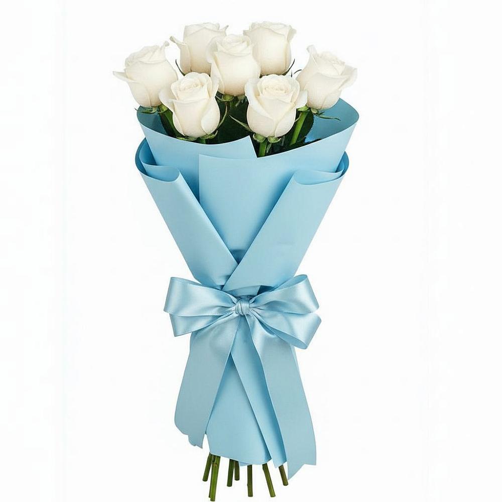 Букет 7 белых роз Проуд в Первомайский