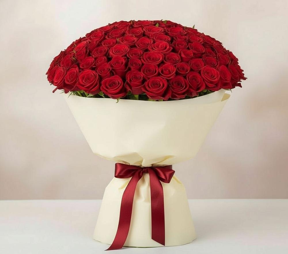 Букет 101 Красная роза Милано в Первомайский