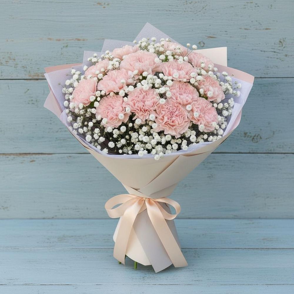 Букет цветов из: Гвоздики в Первомайский