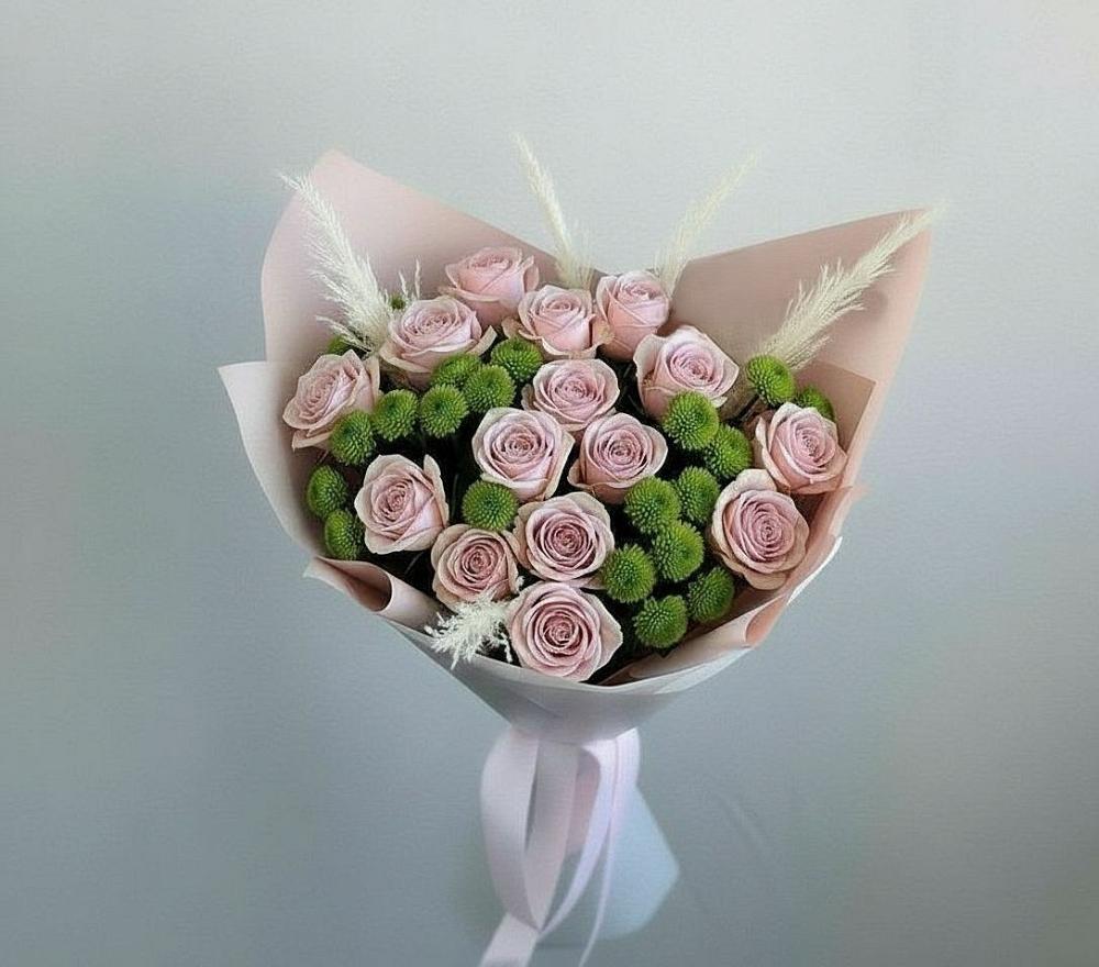 Букет цветов из: Розы и Хризантемы в Первомайский