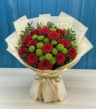 Букет цветов из:  Розы и Хризантемы в Первомайский